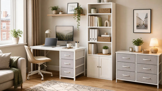Small Home Office Storage Ideas: How to Combine a Desk, Bookcase and Cabinet