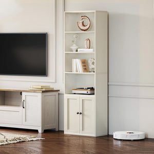 Coleshome 5-Tier Tall Bookcase with Doors