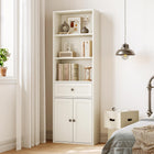 Coleshome 5-Tier Tall Bookcase with Doors and Cabinet
