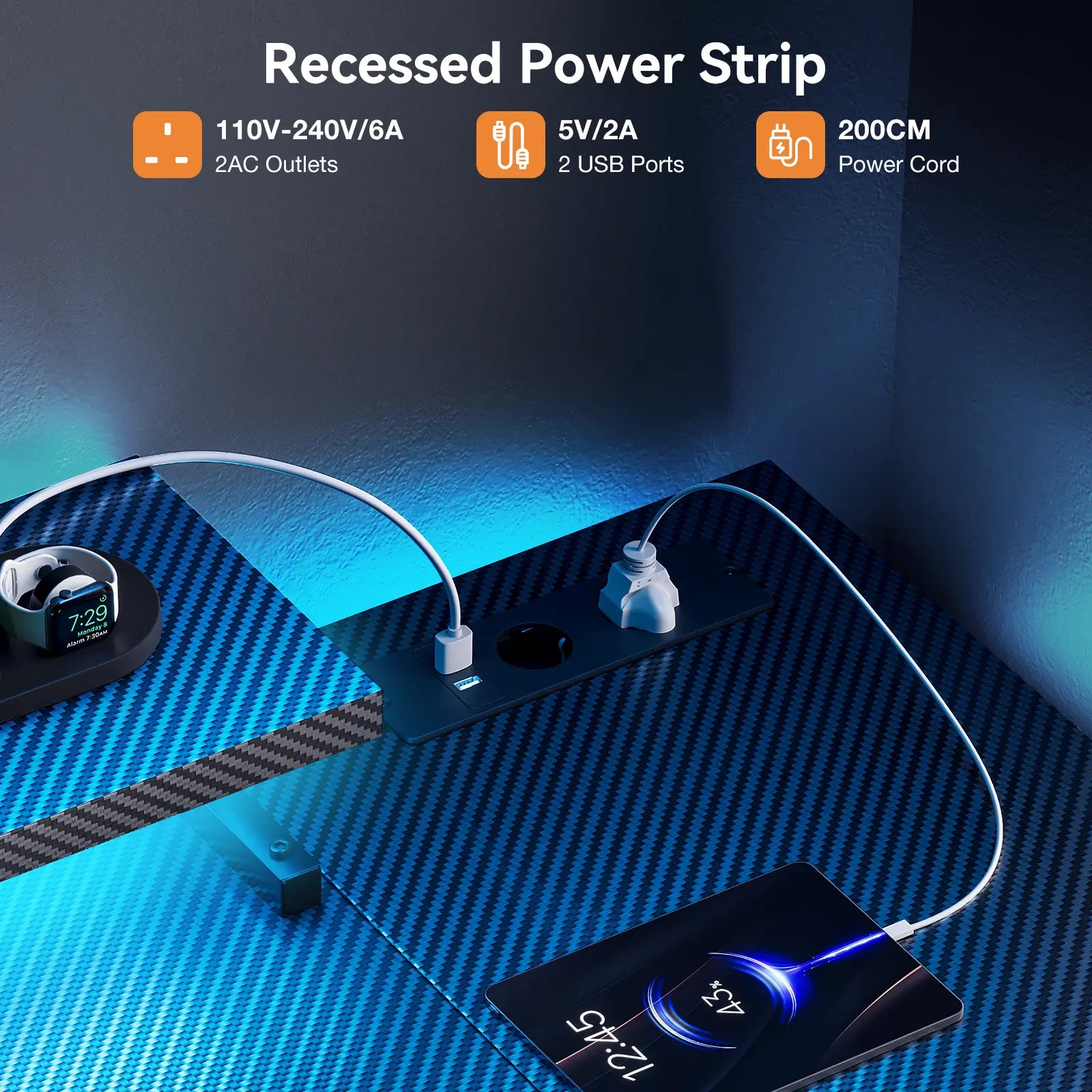 Coleshome black carbon fibre L-shaped gaming desk with USB ports side shelves and LED lights detail functional design
